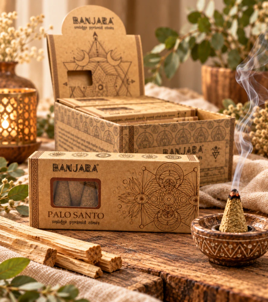 Banjara Palo Santo – pyramidové vykuřovací kužely s vůní Palo Santo
