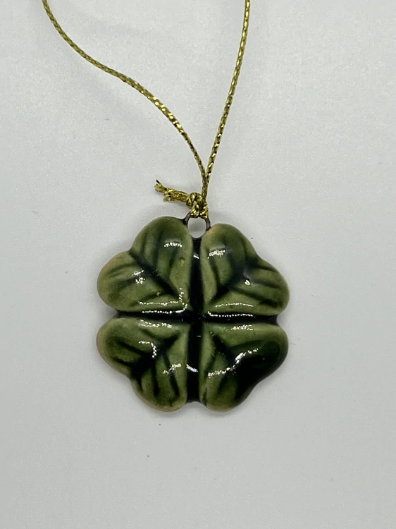 Keramický čtyřlístek zelený