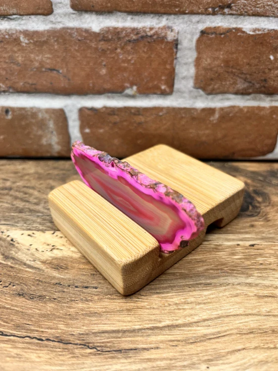 Achátový plátek růžový