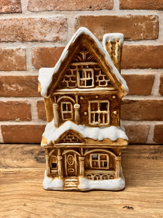 Keramický patrový dům na čajovou svíčku