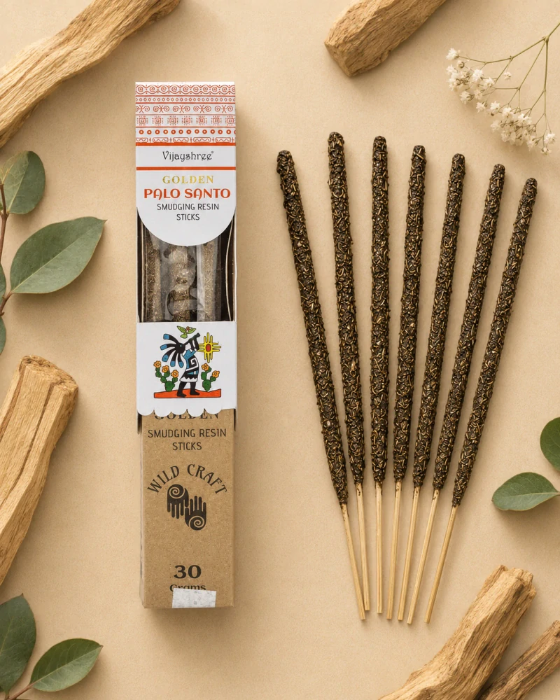 Vijayshree Golden Palo Santo – vykuřovací pryskyřičné tyčinky