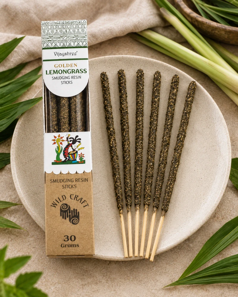 Vijayshree Golden Lemon Grass – vykuřovací pryskyřičné tyčinky