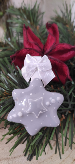 Keramická hvězda šedá