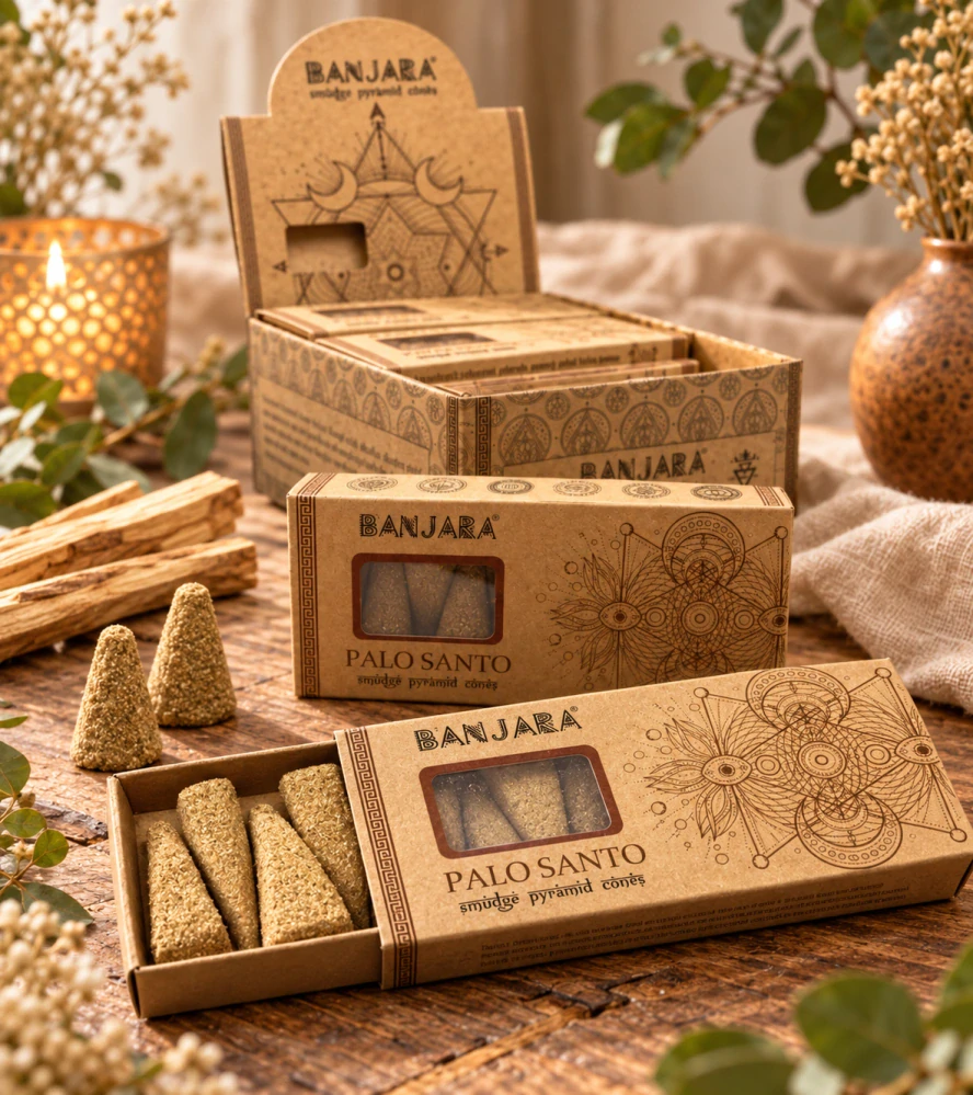 Banjara Palo Santo – pyramidové vykuřovací kužely s vůní Palo Santo