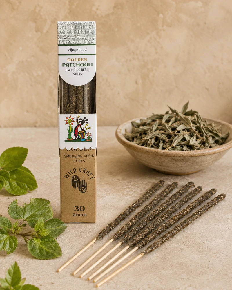 Vijayshree Golden Patchouli – vykuřovací pryskyřičné tyčinky