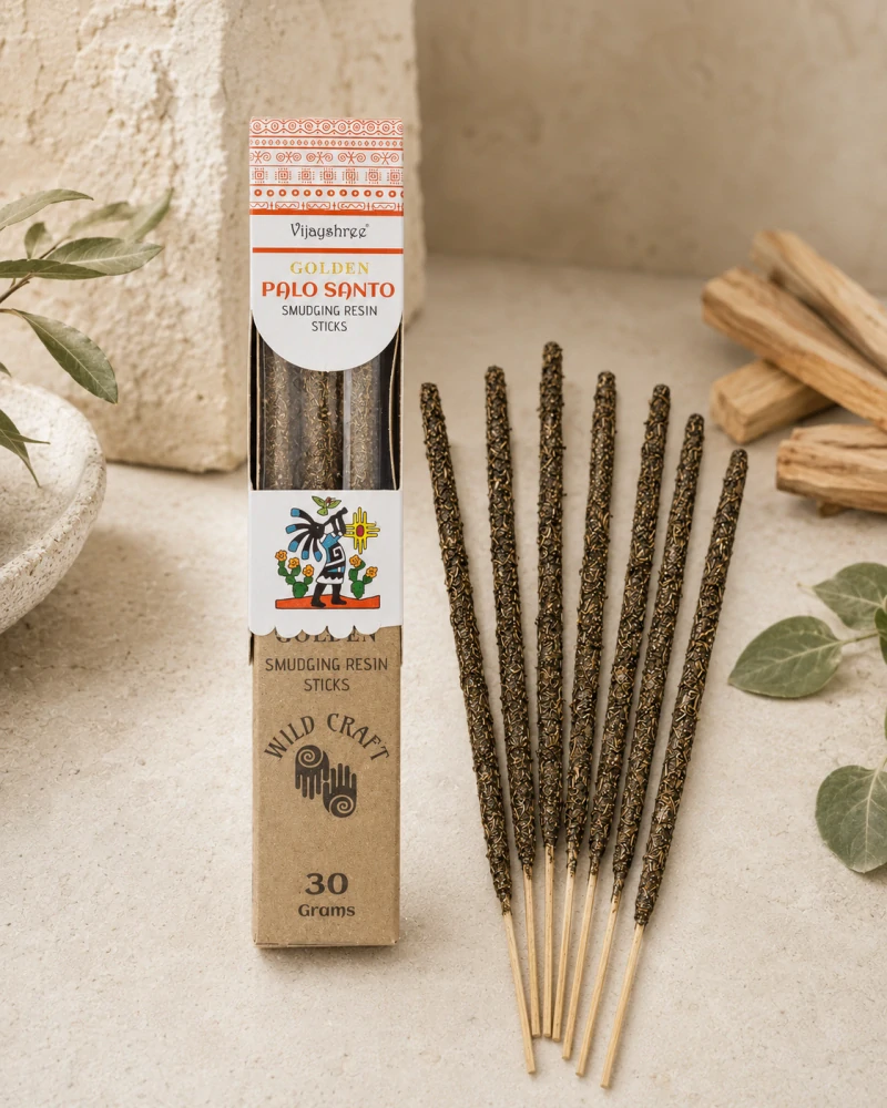 Vijayshree Golden Palo Santo – vykuřovací pryskyřičné tyčinky
