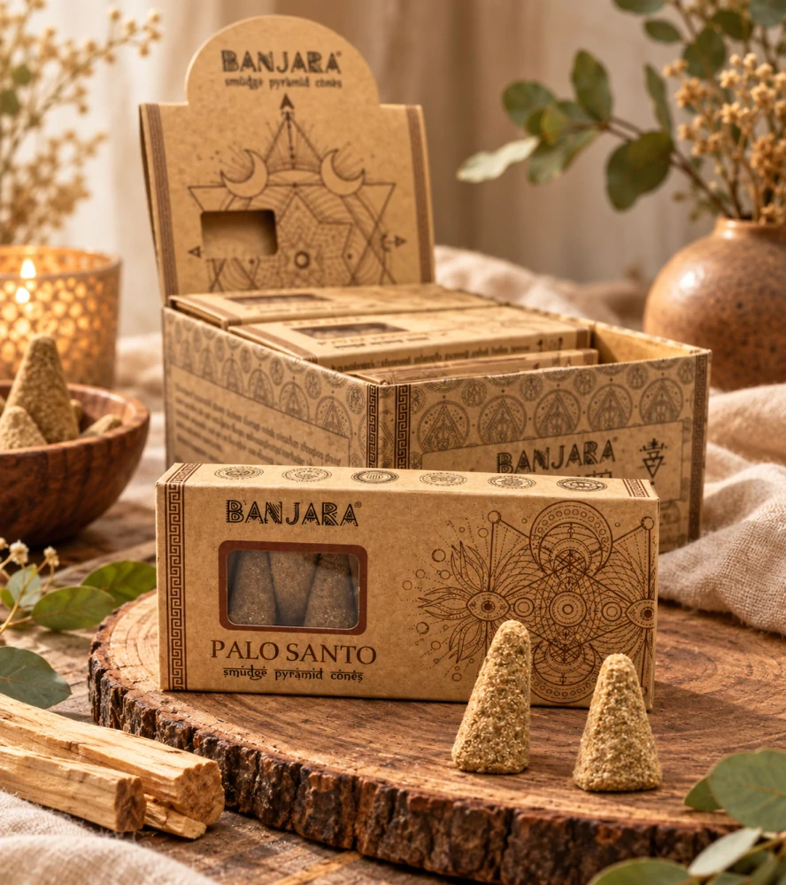 Banjara Palo Santo – pyramidové vykuřovací kužely s vůní Palo Santo
