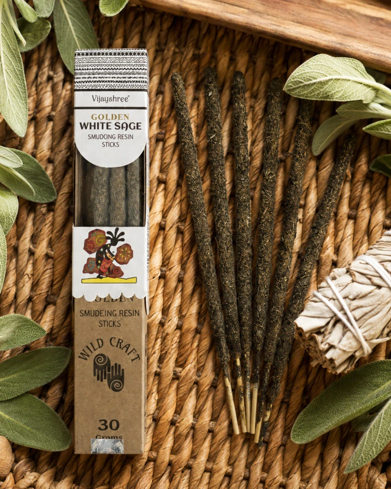 Vijayshree Golden White Sage – vykuřovací pryskyřičné tyčinky
