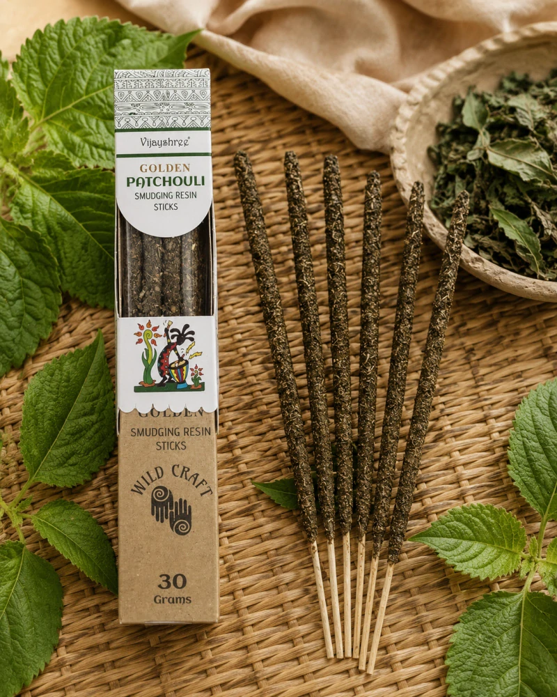 Vijayshree Golden Patchouli – vykuřovací pryskyřičné tyčinky