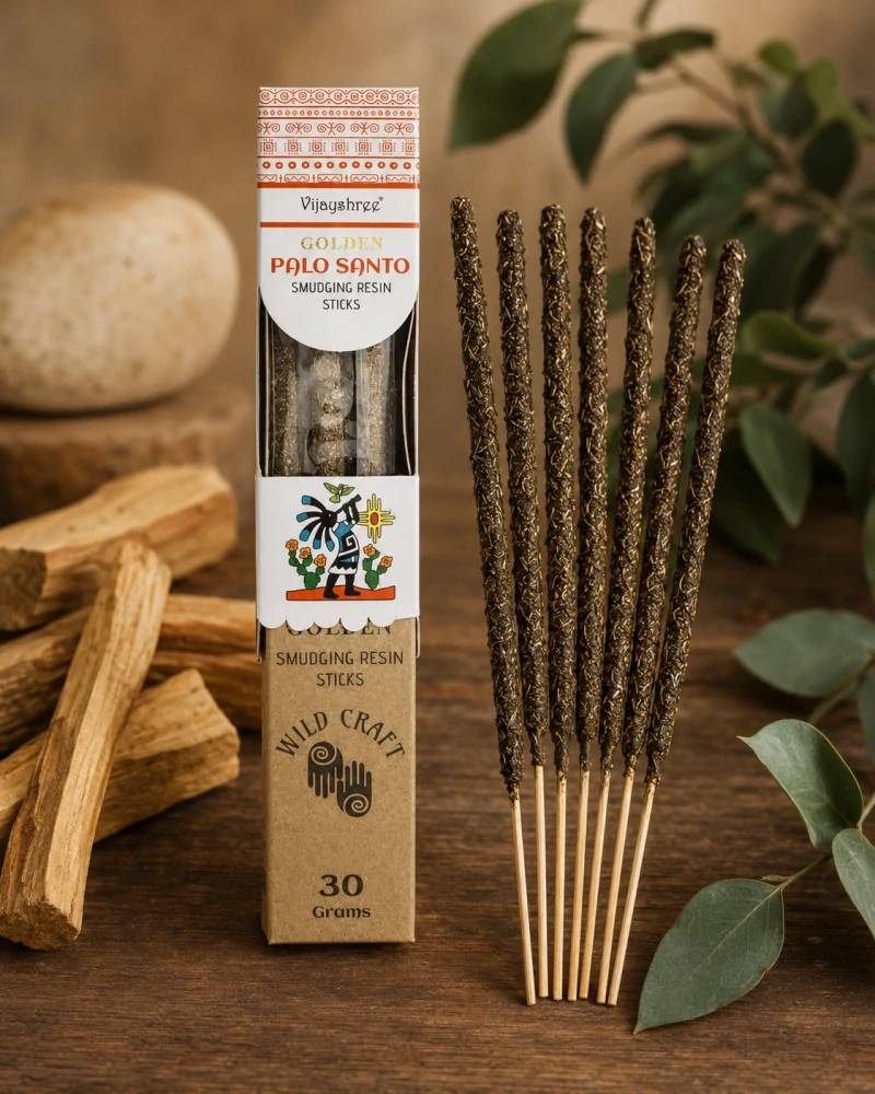 Vijayshree Golden Palo Santo – vykuřovací pryskyřičné tyčinky