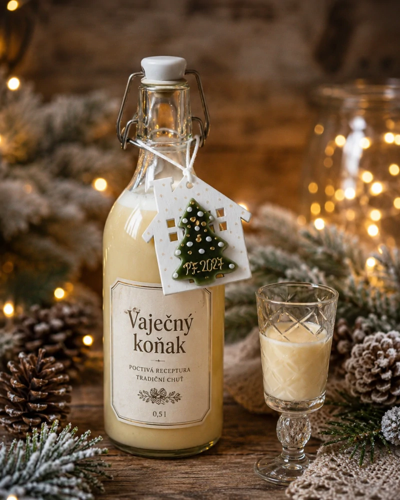 PF dřevěný domeček s keramickým stromečkem - zelený