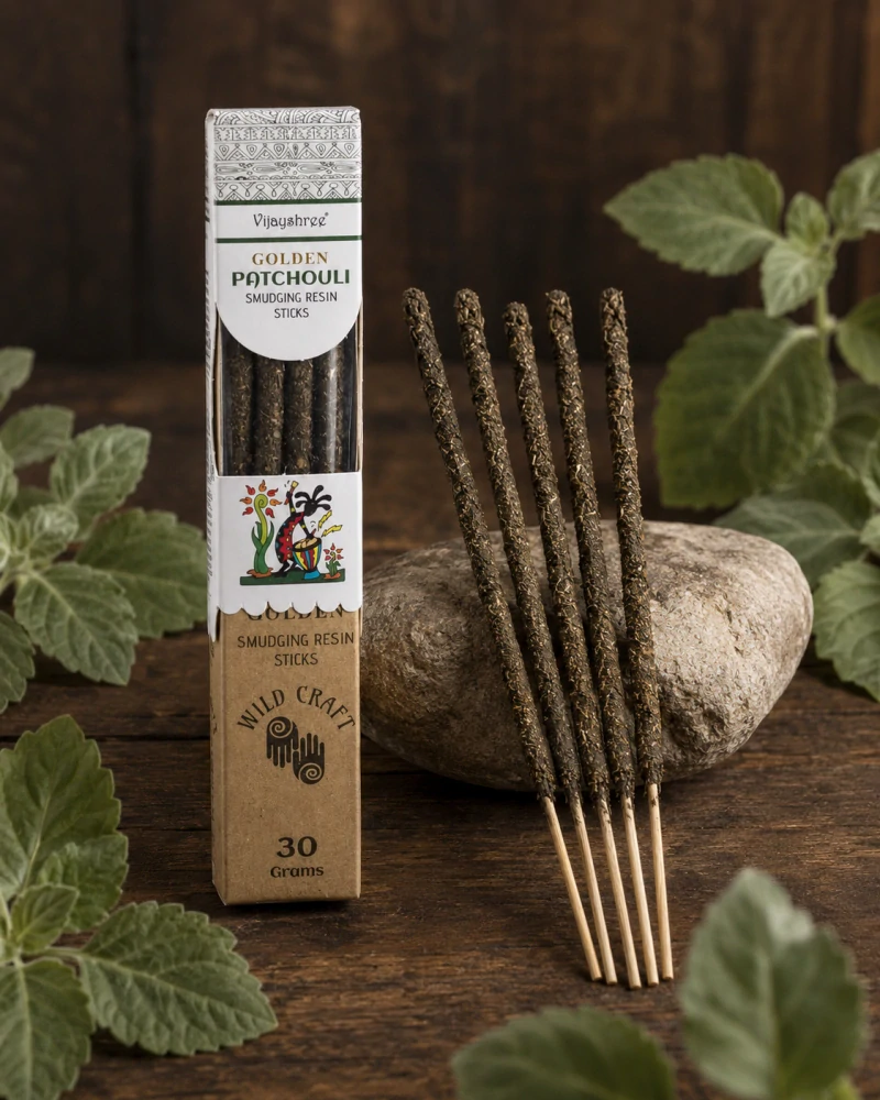 Vijayshree Golden Patchouli – vykuřovací pryskyřičné tyčinky