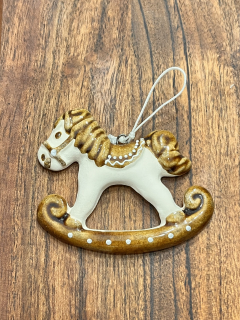 Keramický koník malý hnědý