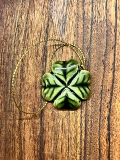 Keramický čtyřlístek zelený