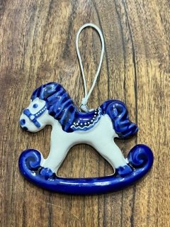 Keramický koník malý modrý