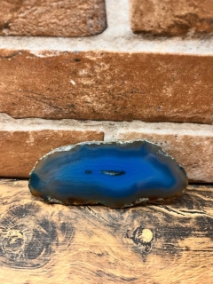 Achátový plátek modrý