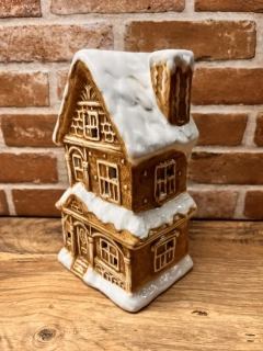 Keramický patrový dům na čajovou svíčku