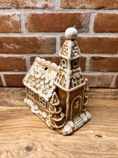 Keramický kostel na čajovou svíčku