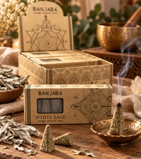 Banjara White Sage – pyramidové vykuřovací kužely s vůní bílé šalvěje